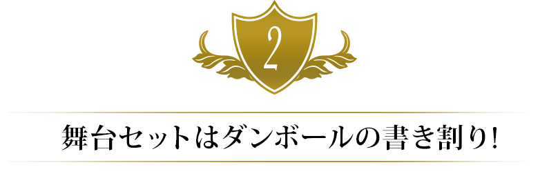 舞台セットはダンボールの書き割り！